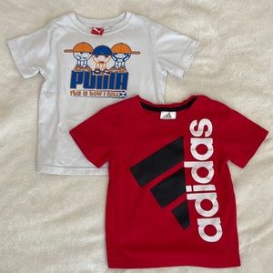 Bundle Deal.  Puma and Adidas shirt.  Size 3T